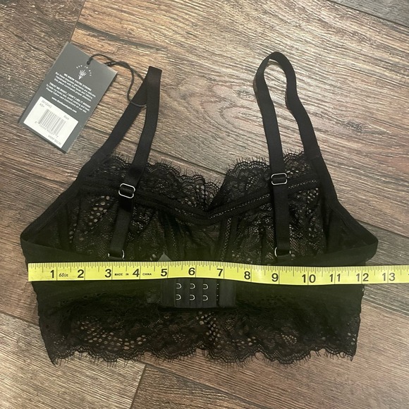 Thistle and Spire Amore Black Lace Bralette Women's XS+ Lace Wired Lingerie Bra - Picture 10 of 10